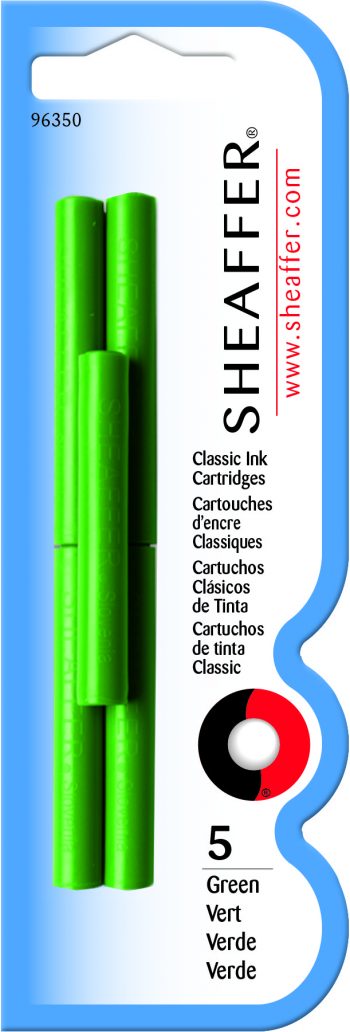 Sheaffer® Skrip® Fountain Pen Classic Ink Cartridge - Green (5 per card)