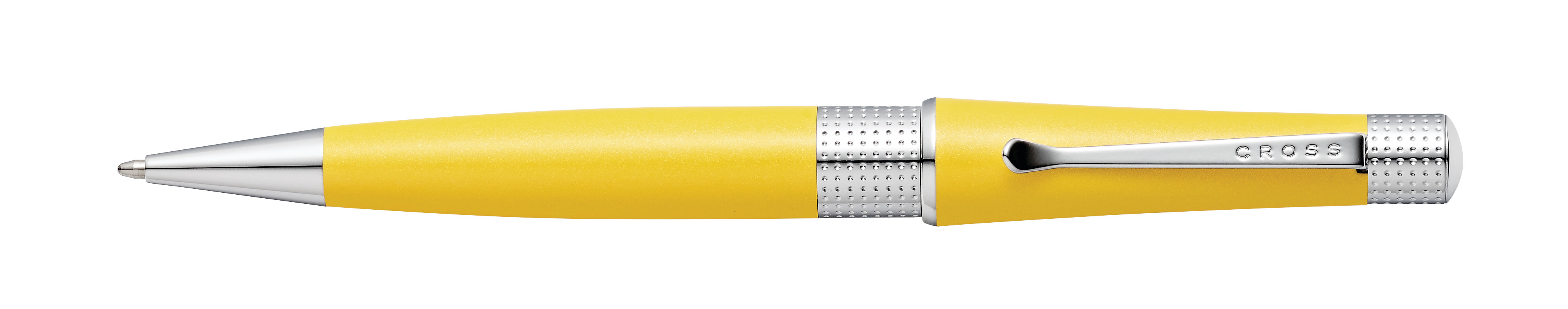 AT0492-20 CROSS BEVERLY SUNRISE YELLOW PEARLESCENT LACQUER BALLPOINT PEN BOXED 