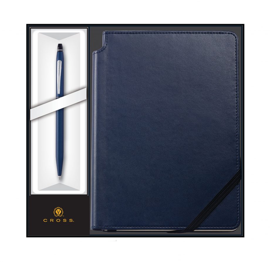 Click Midnight Blue Ballpoint Pen with Midnight Blue Journal Gift Set