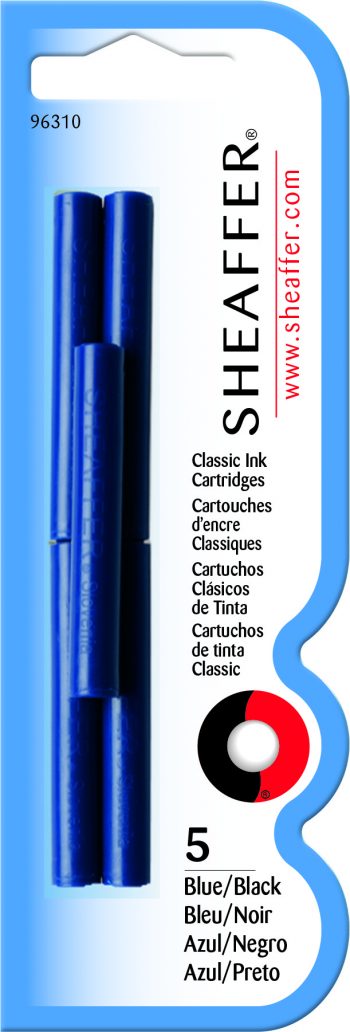 Sheaffer® Skrip® Fountain Pen Classic Ink Cartridge - Blue/Black (5 per card)