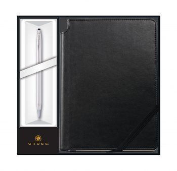 Classic Century Lustrous Chrome Ballpoint with Classic Black Journal Gift Set