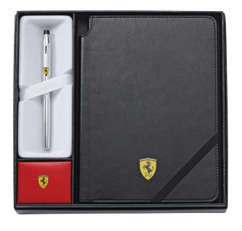 Cross Century II Collection for Scuderia Ferrari Polished Chrome Rollerball Pen and Journal Gift Set