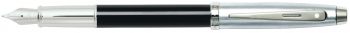 Sheaffer 100 Black Chrome Fountain Pen w/ Medium Nib