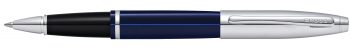 Calais Chrome & Blue Lacquer Rollerball Pen
