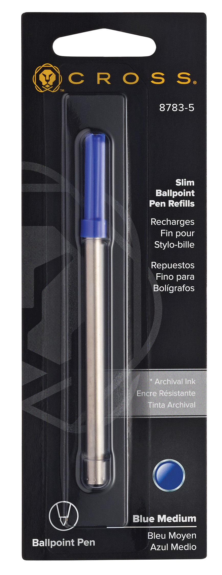 Slim Ballpoint Pen Refill - Blue - Single Pack